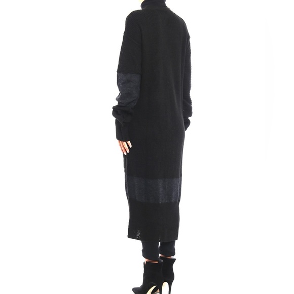 MCQ by Alexander McQueen Long Patchwork Duster Cardigan Size Xs - Black/Charcoal - Picture 4 of 10